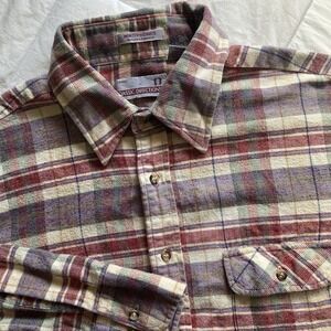 Vtg 90s Classic Directions Winterweights LS Flannel Shirt Mens L Plaid Grunge